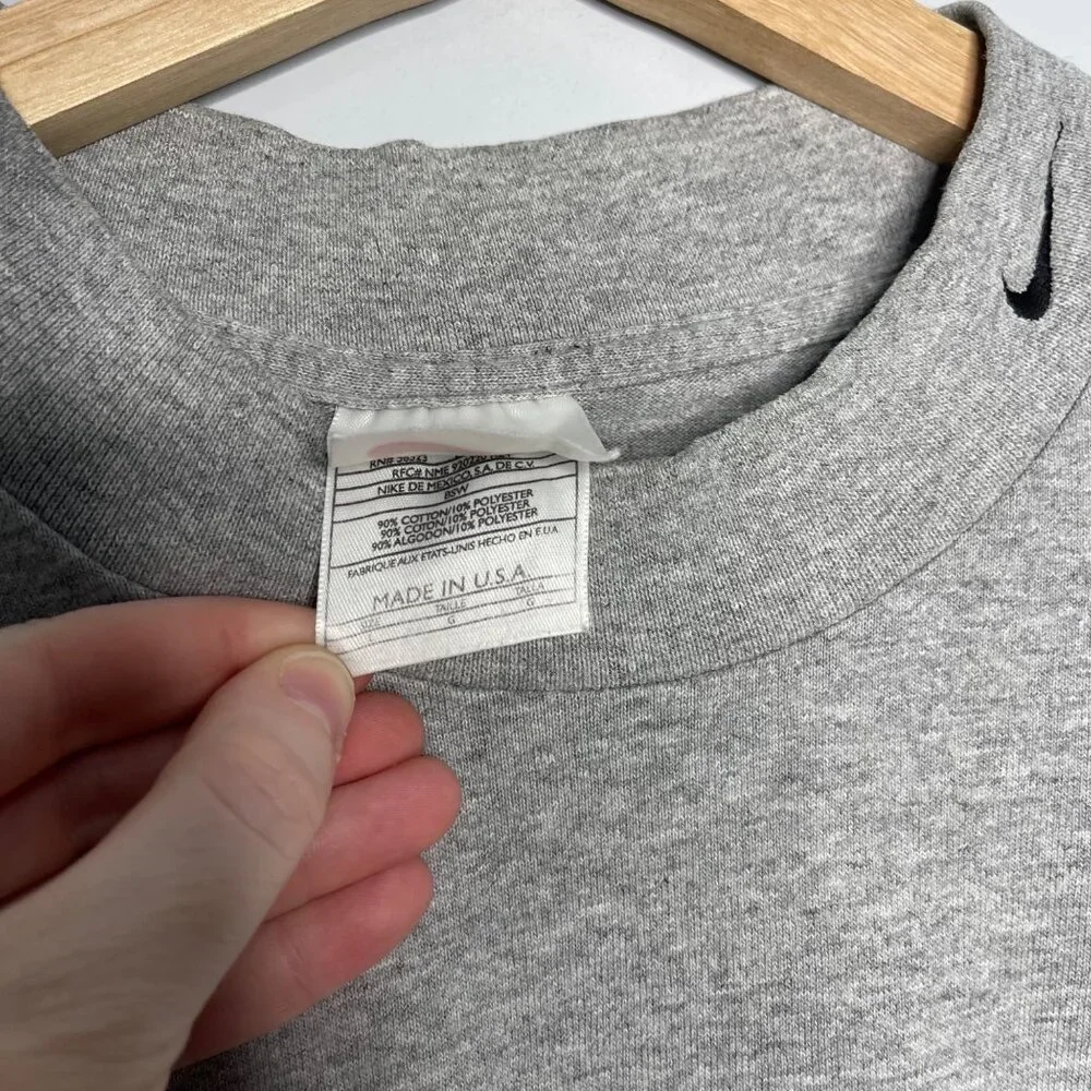 Mens Large Grey Nike Long sleeve‎ tee t shirt
